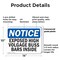 Signmission Exposed High Voltage Buss Bars Inside OSHA Notice Sign, Plastic, 14in W x 10in L, 2PK OS-2PACK-NS-P-1014-L-12283 - alternate 2